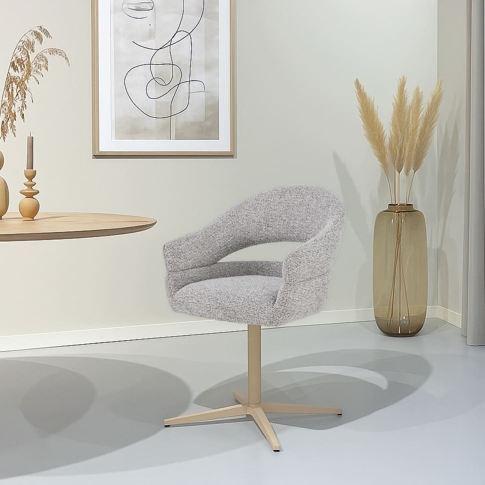 Livingfurn Eetkamerstoel Jade Beige Groen Eetkamerstoel