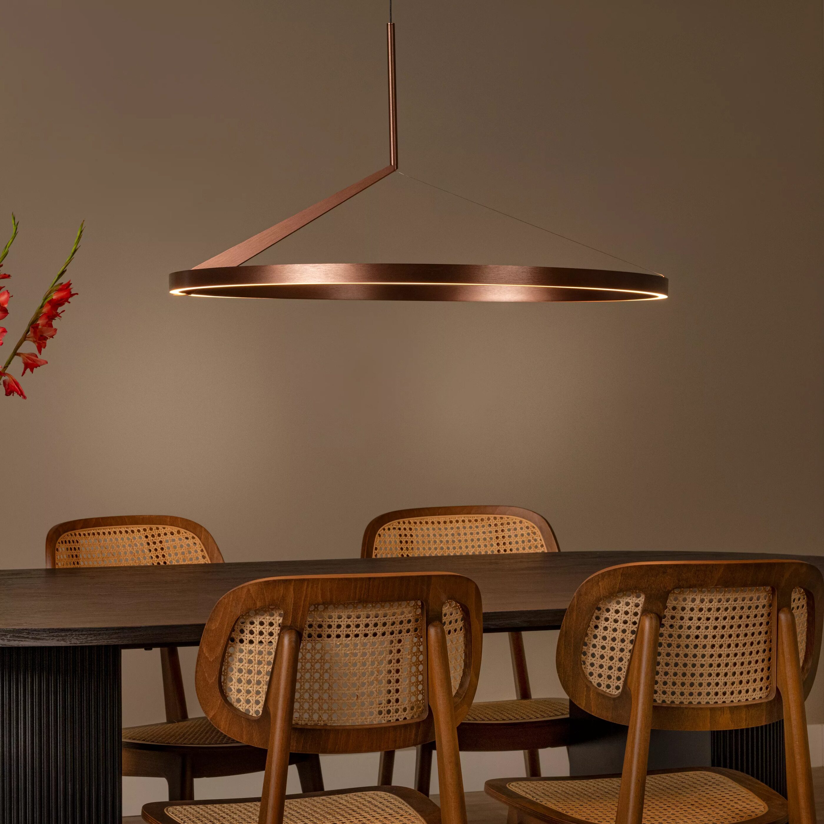 Applause Hanglamp Ø80 cm Led Dimb. Cct 1x50w 2700k/4000k - Koffie Lucide Hanglamp 23400/80/96
