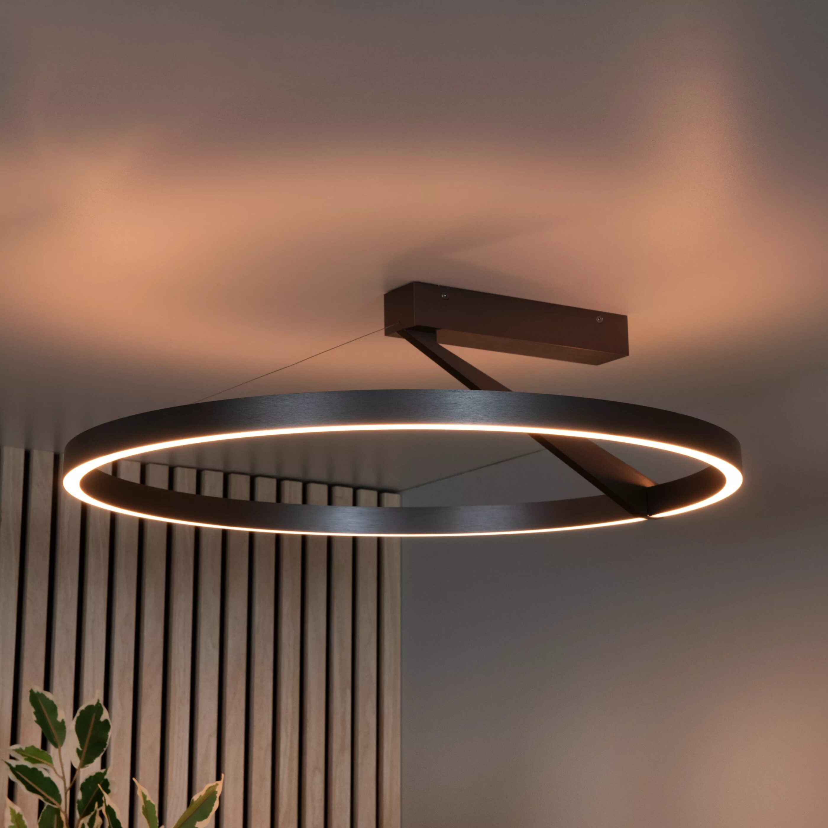 Applause Plafonnière Ø60 cm Led Dimb. Cct - Grijs Ijzer Lucide Plafondlamp 23100/60/15