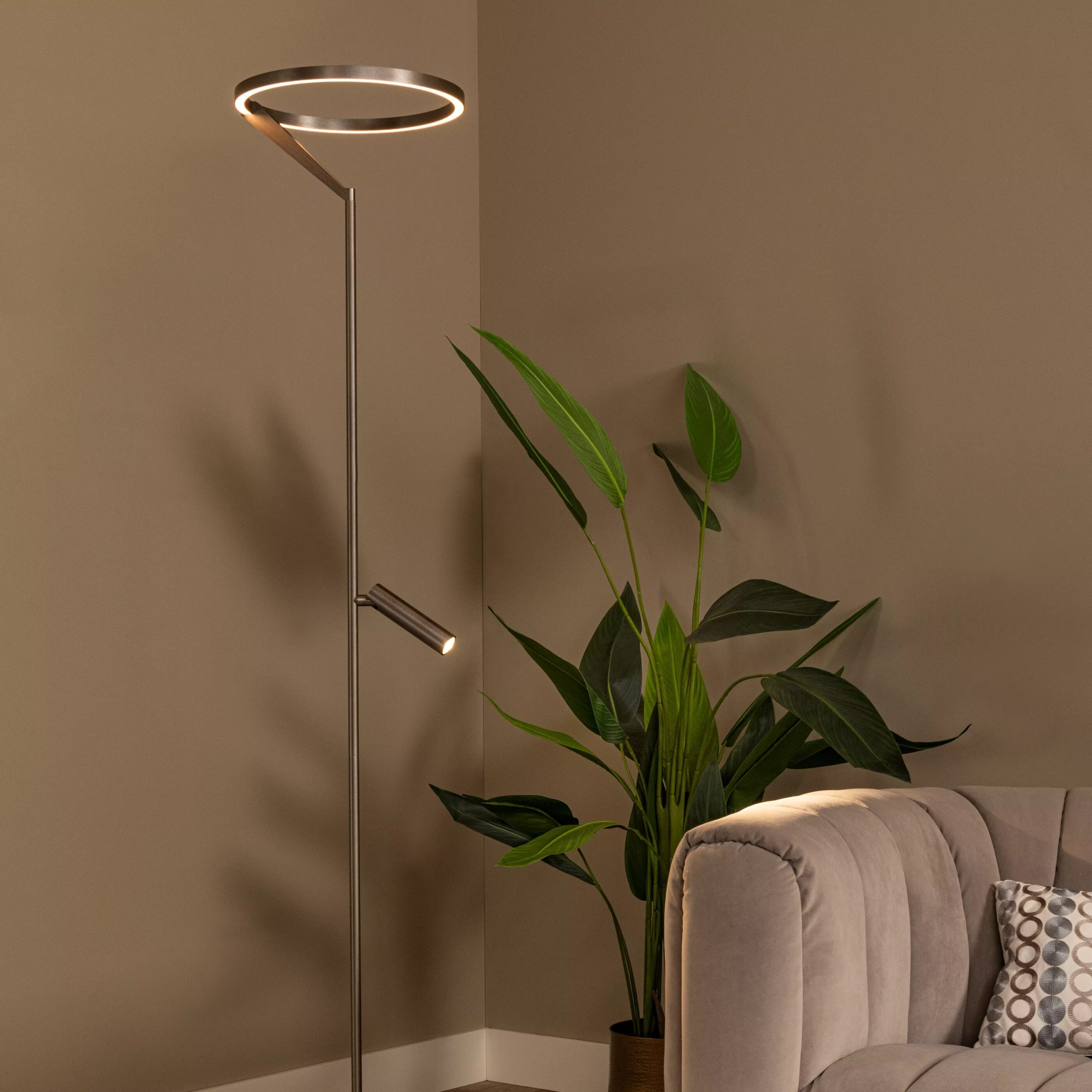 Applause Vloerlamp Ø33 cm Led Dimb. Cct - Grijs Ijzer Lucide 23700/20/15