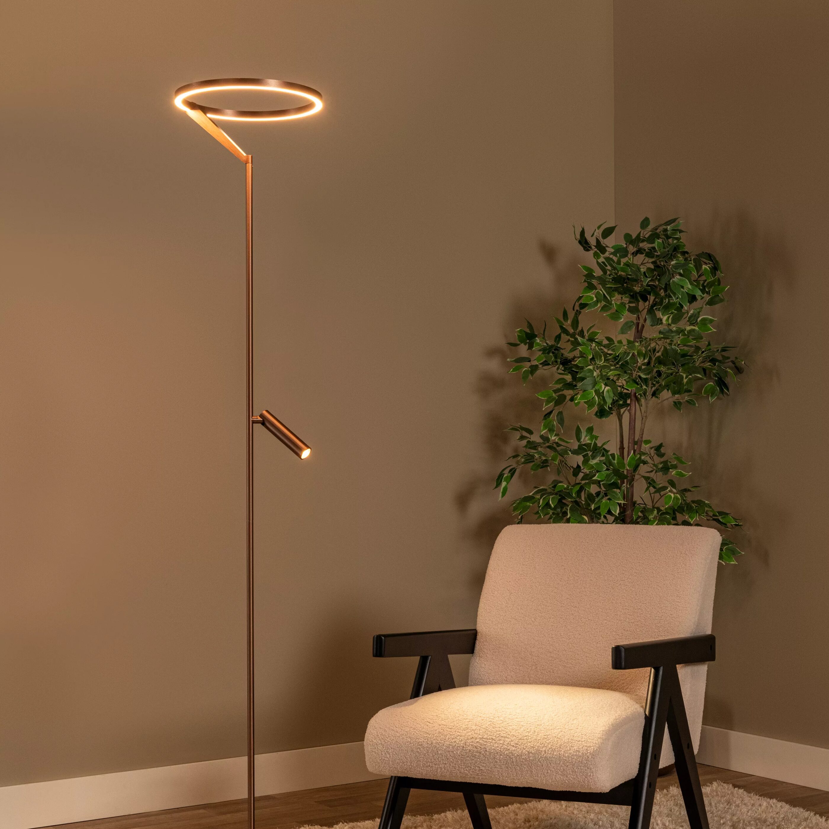 Applause Vloerlamp Ø33 cm Led Dimb. Cct - Koffie Lucide 23700/20/96