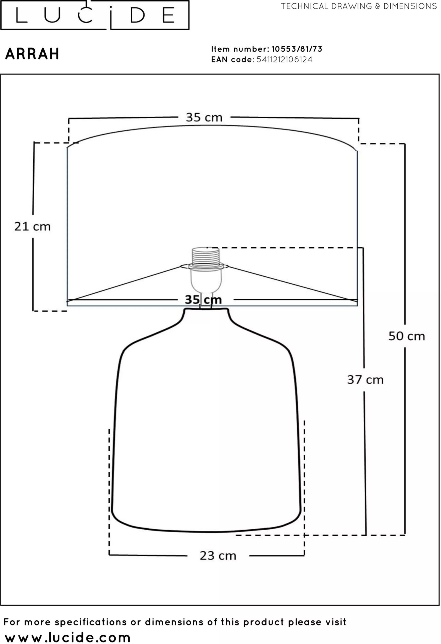 Arrah Tafellamp Ø35 cm - Naturel Lucide Tafellamp 10553/81/73