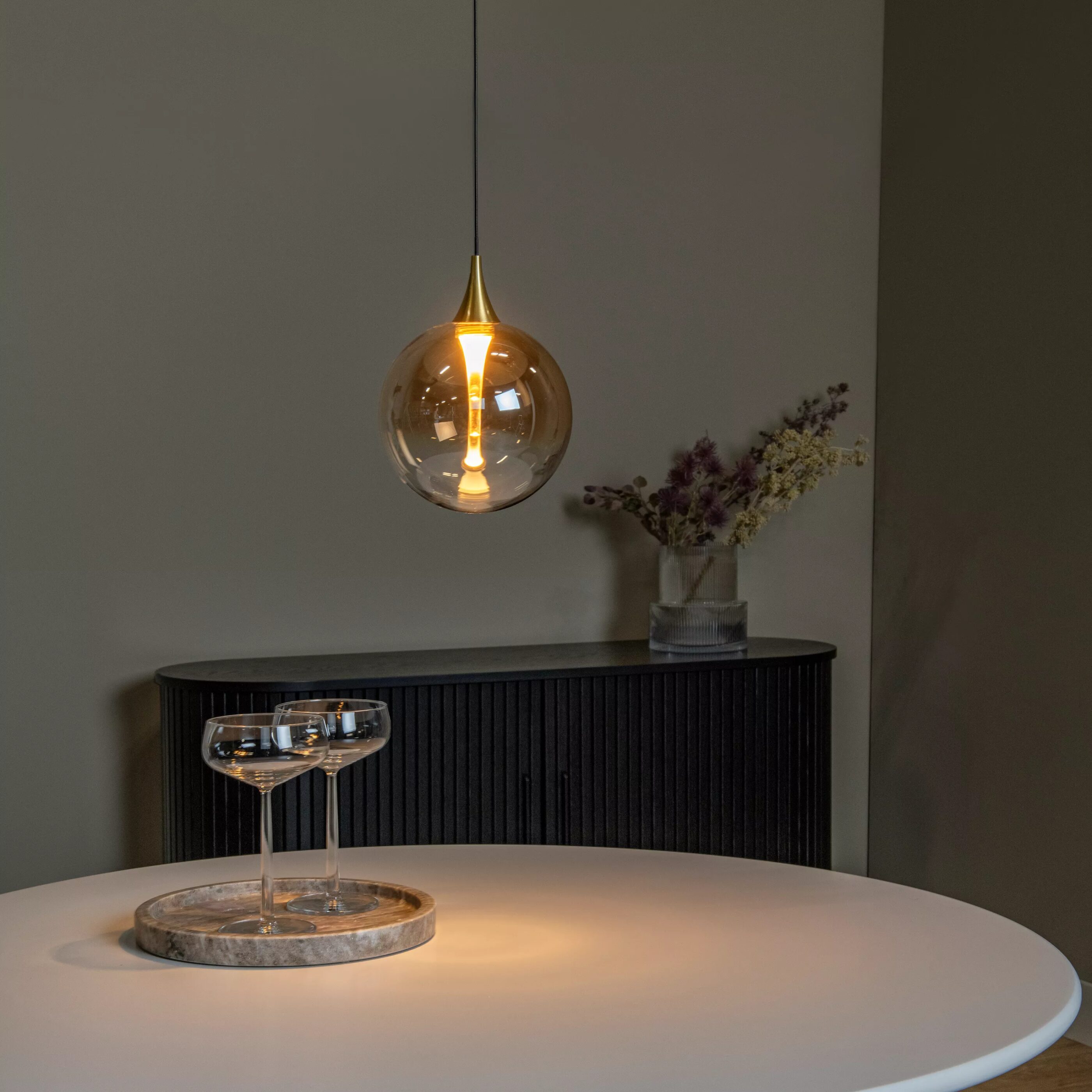 Gisela Hanglamp Ø16 cm Led Dimb. - Amber Lucide Hanglamp 13494/04/62