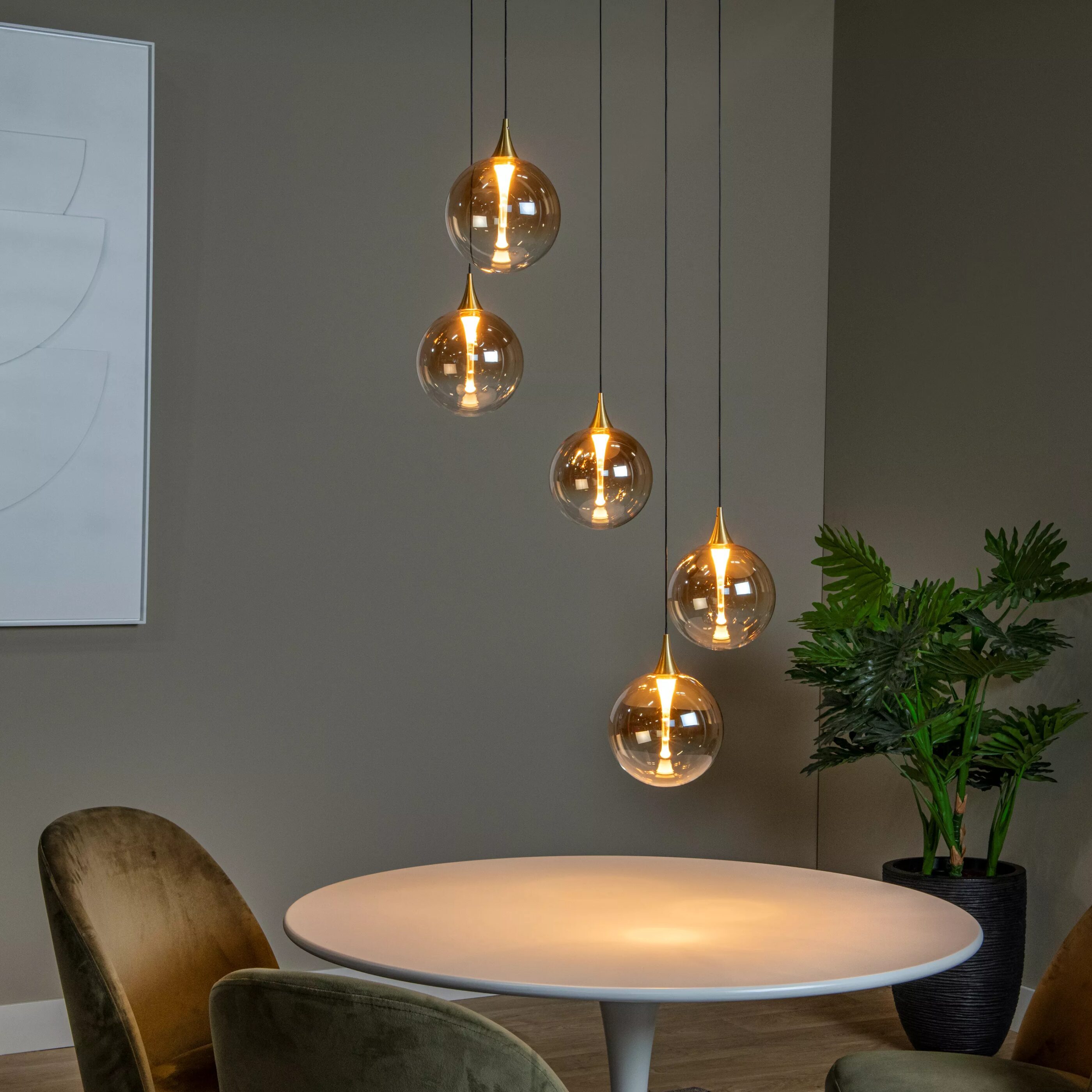 Gisela Hanglamp Ø48 cm Led Dimb. - Amber Lucide Hanglamp 13494/18/62
