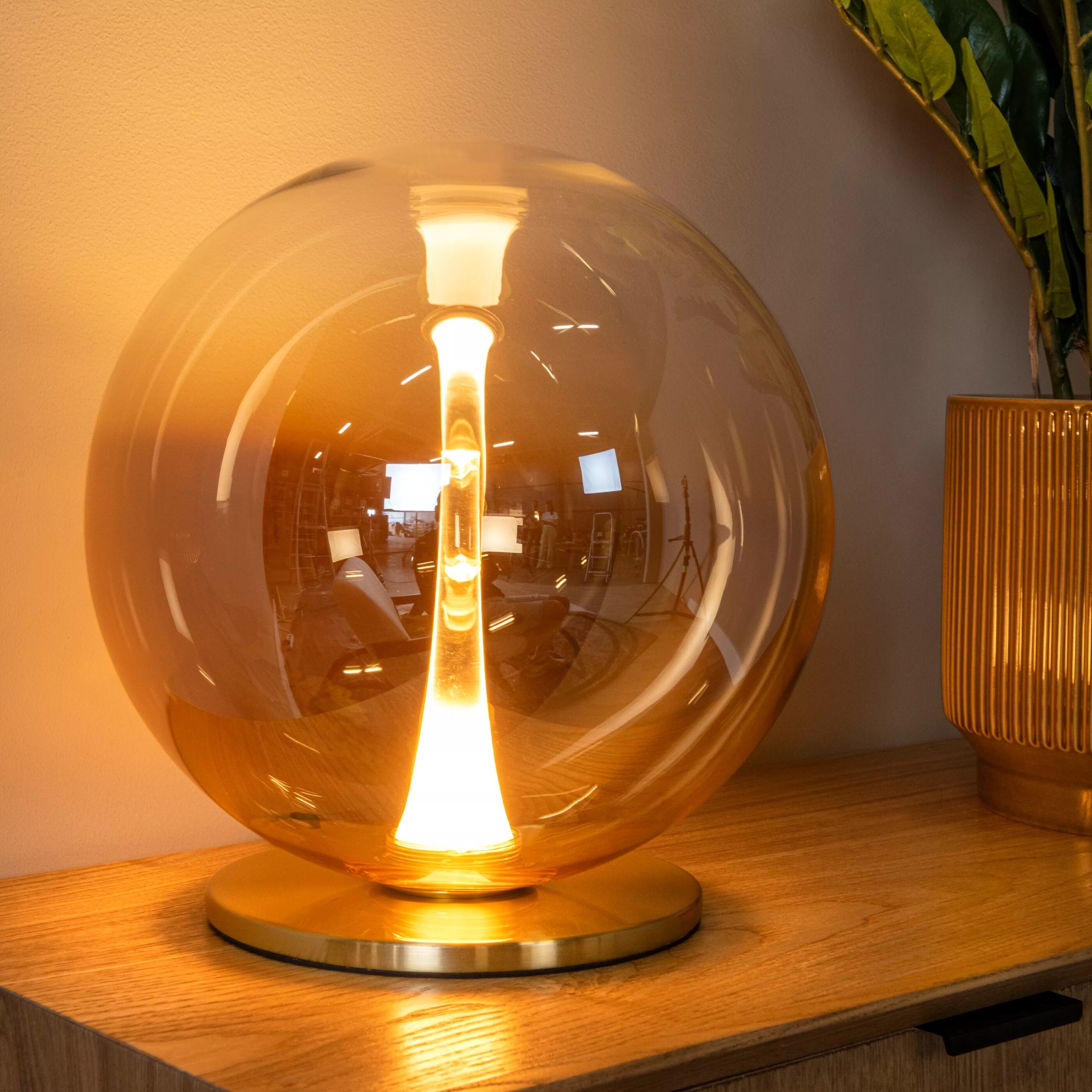 Gisela Tafellamp Ø30 cm Led Dimb. - Amber Lucide Tafellamp 13594/10/62