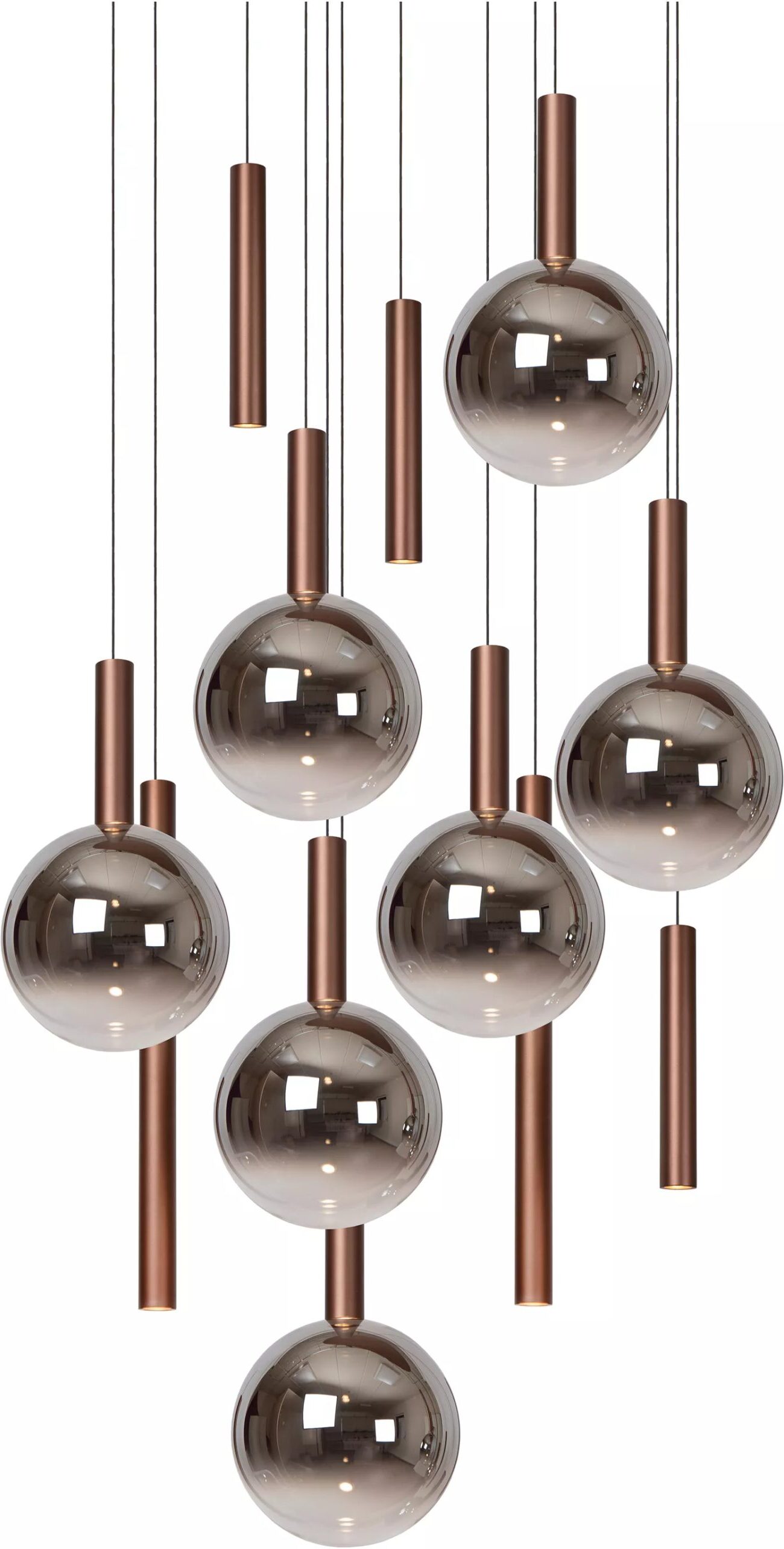 Jasmine Hanglamp Ø75 cm Led Dimb. Cct - Koper Lucide Hanglamp 74420/12/65