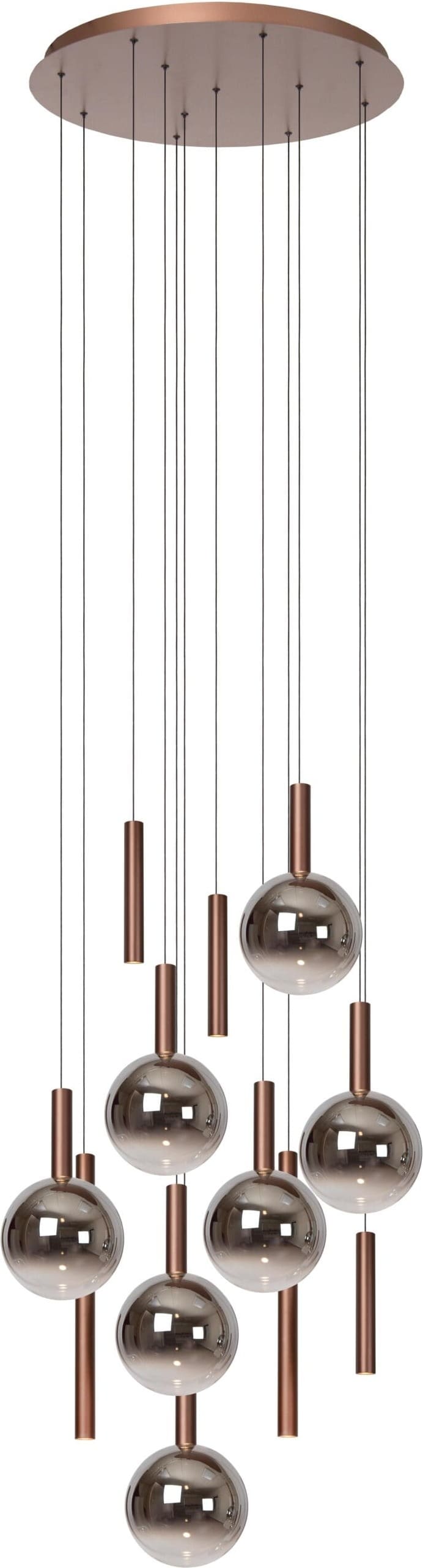 Jasmine Hanglamp Ø75 cm Led Dimb. Cct - Koper Lucide Hanglamp 74420/12/65