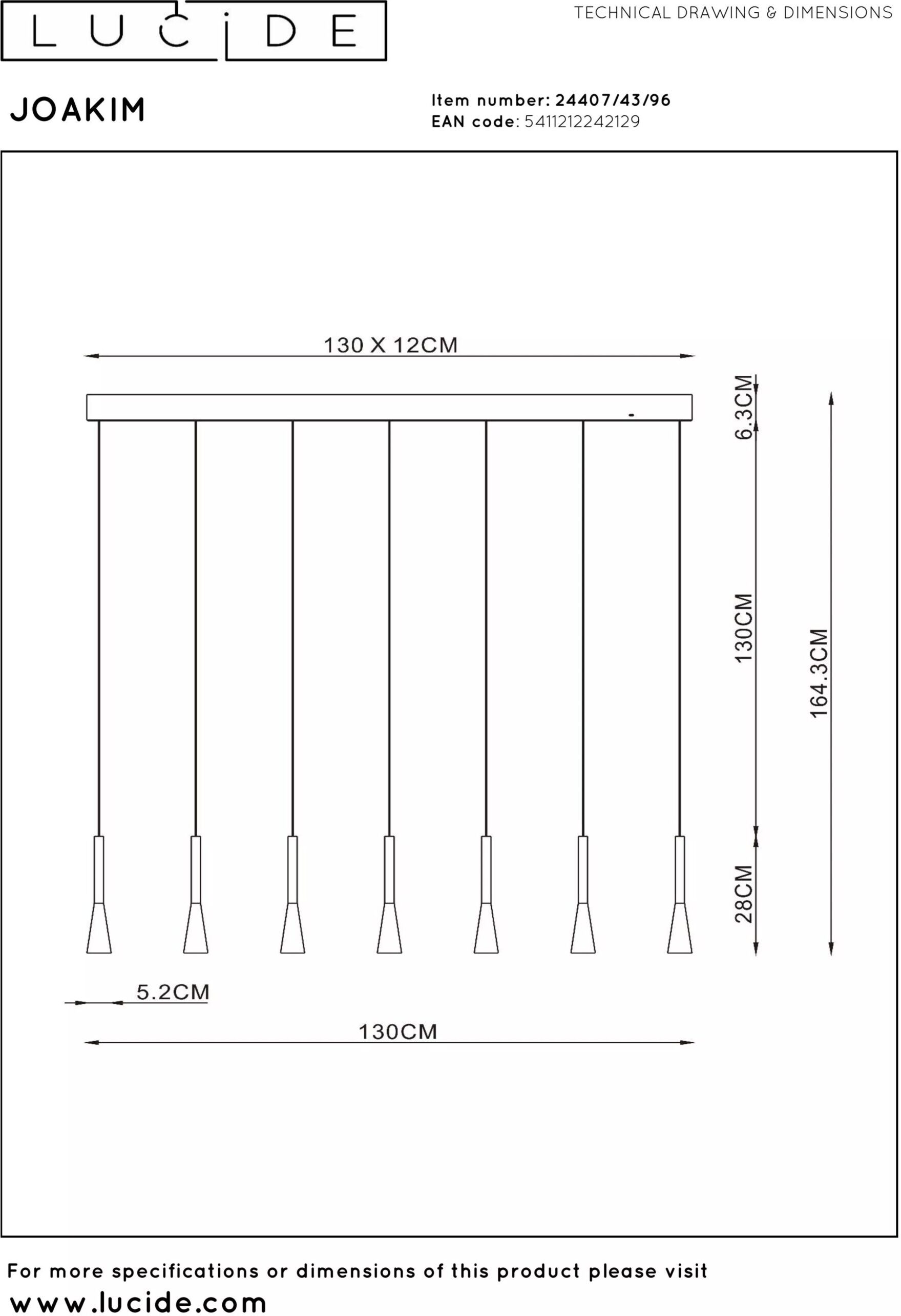 Joakim Hanglamp Led Dimb. Cct - Koffie Lucide Hanglamp 24407/43/96