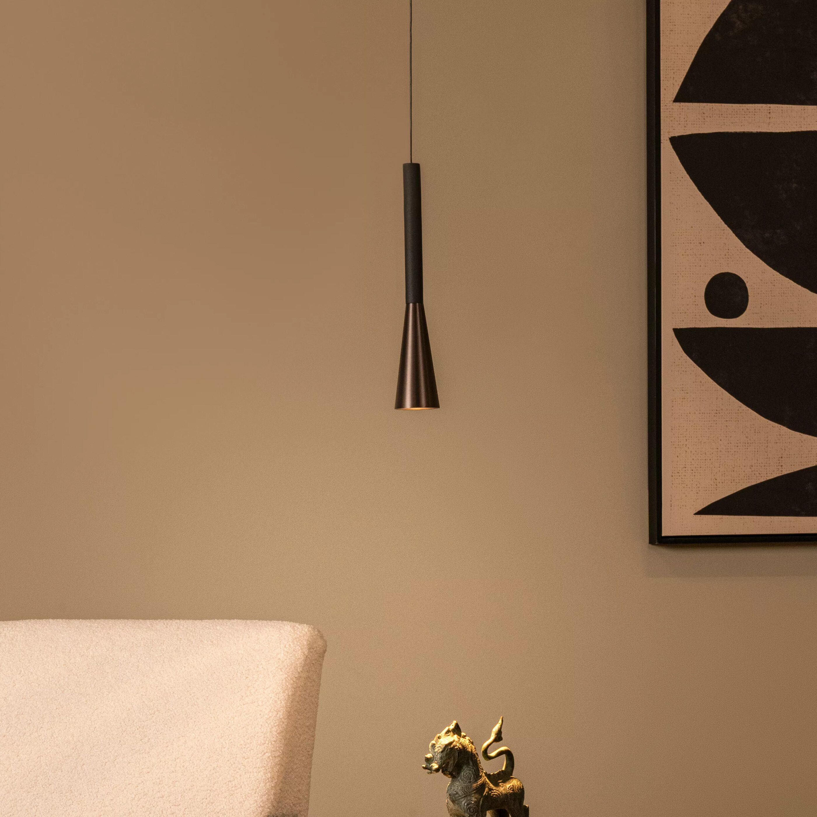 Joakim Hanglamp Ø7,7 cm Led Dimb. Cct - Koffie Lucide Hanglamp 24407/07/96