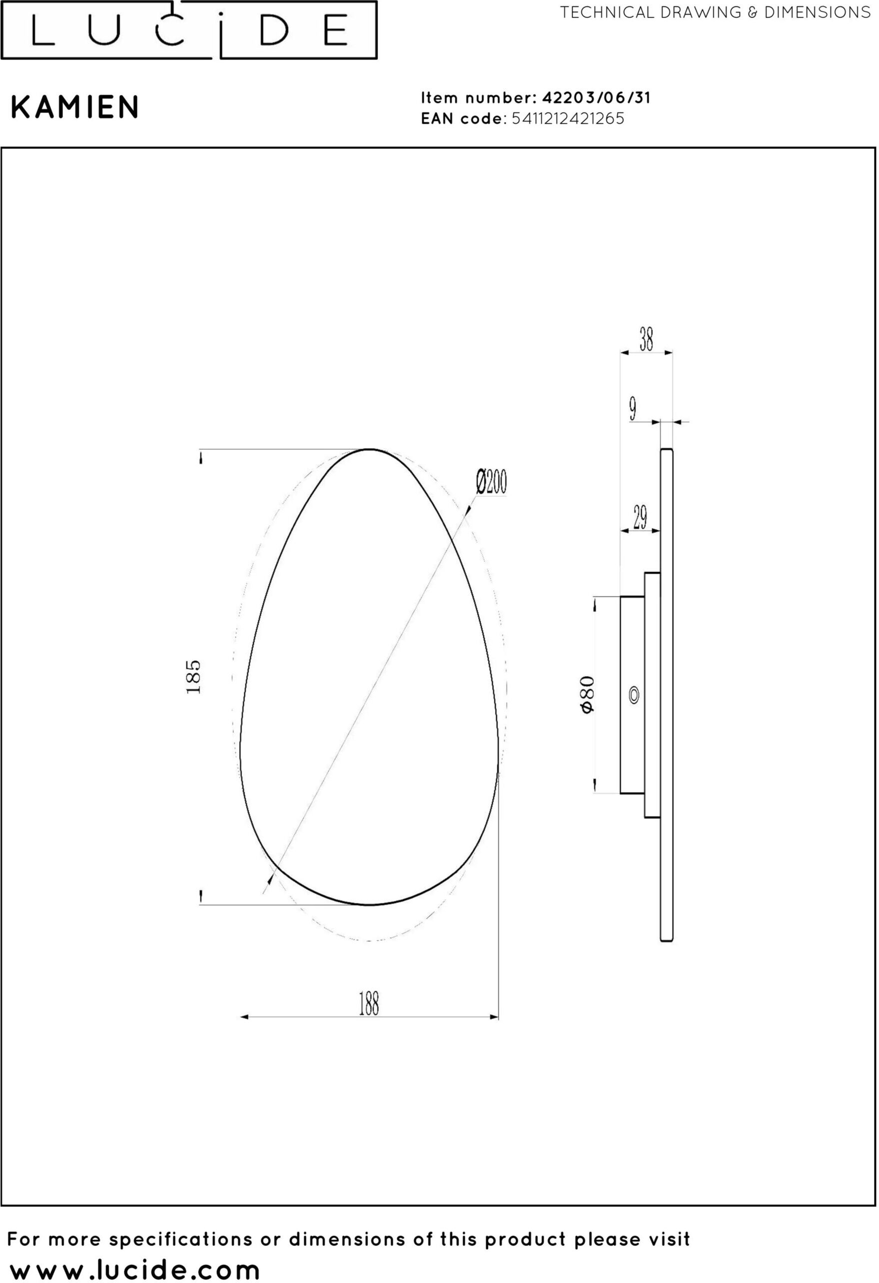 Kamien Wandlamp Led - Wit Lucide Wandlamp 42203/06/31