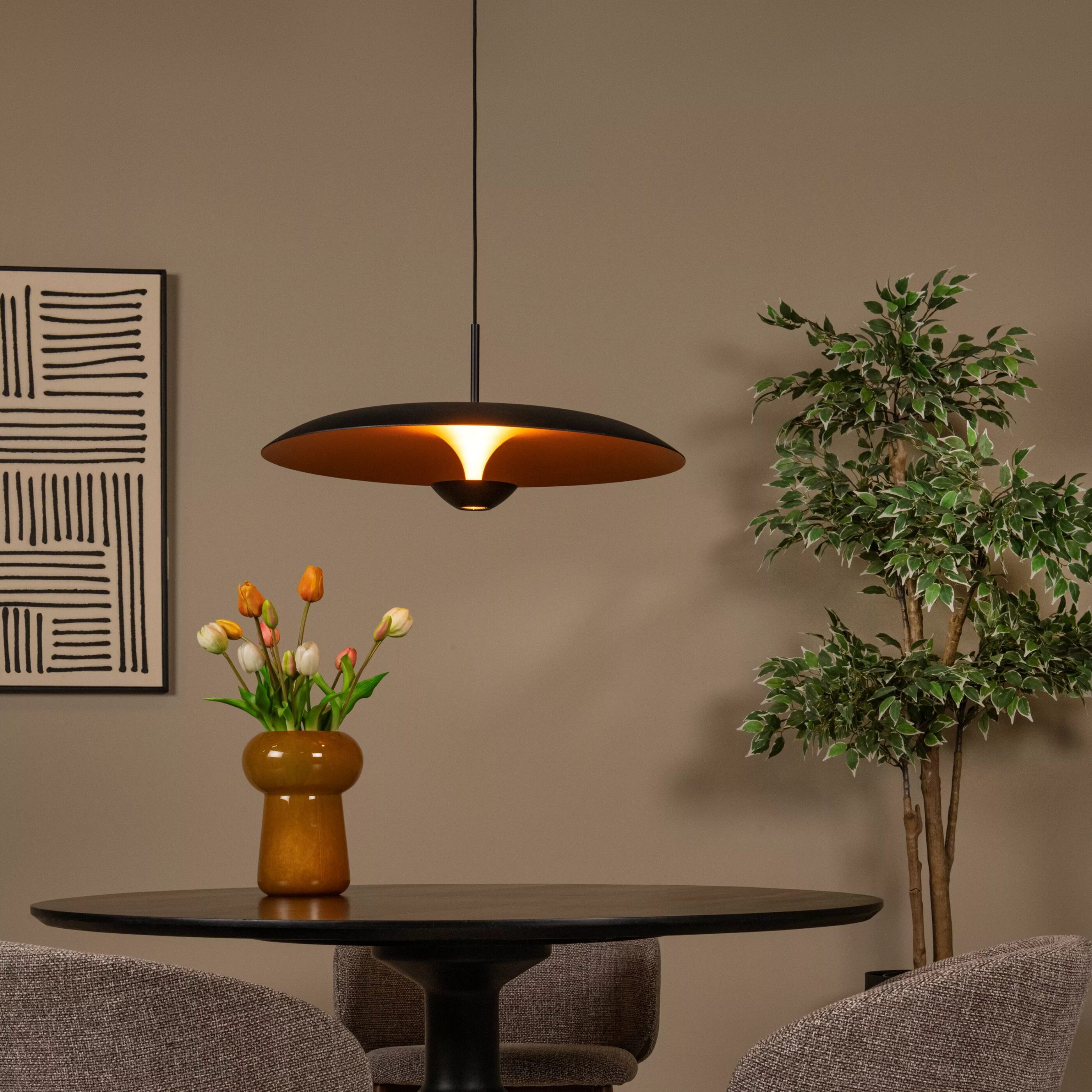 Kenneth Hanglamp Ø60 cm Led Dimb. - Zwart Lucide Hanglamp 41412/60/30