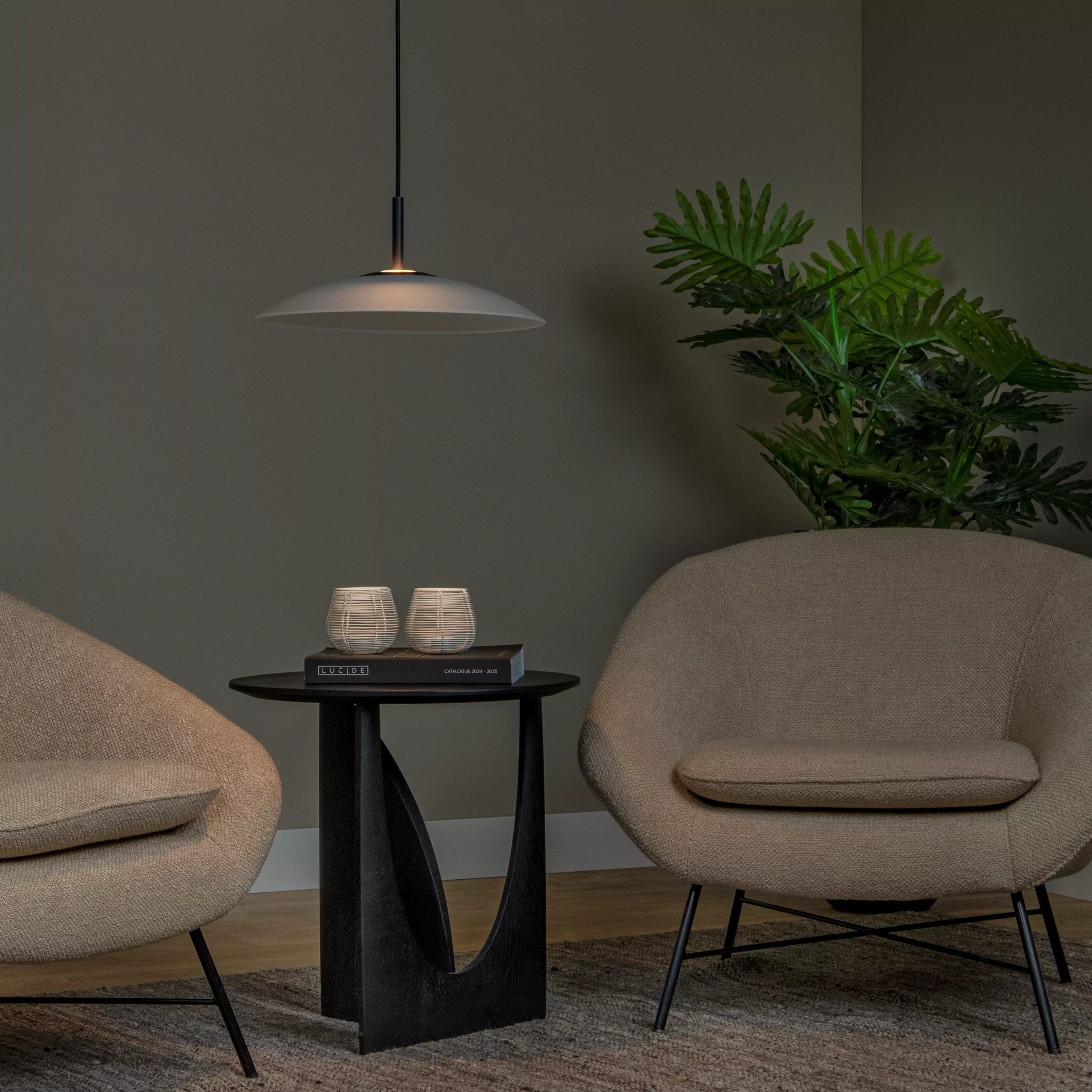 Menga Hanglamp Ø40 cm Led Dimb. - Opaal Lucide Hanglamp 25417/10/61