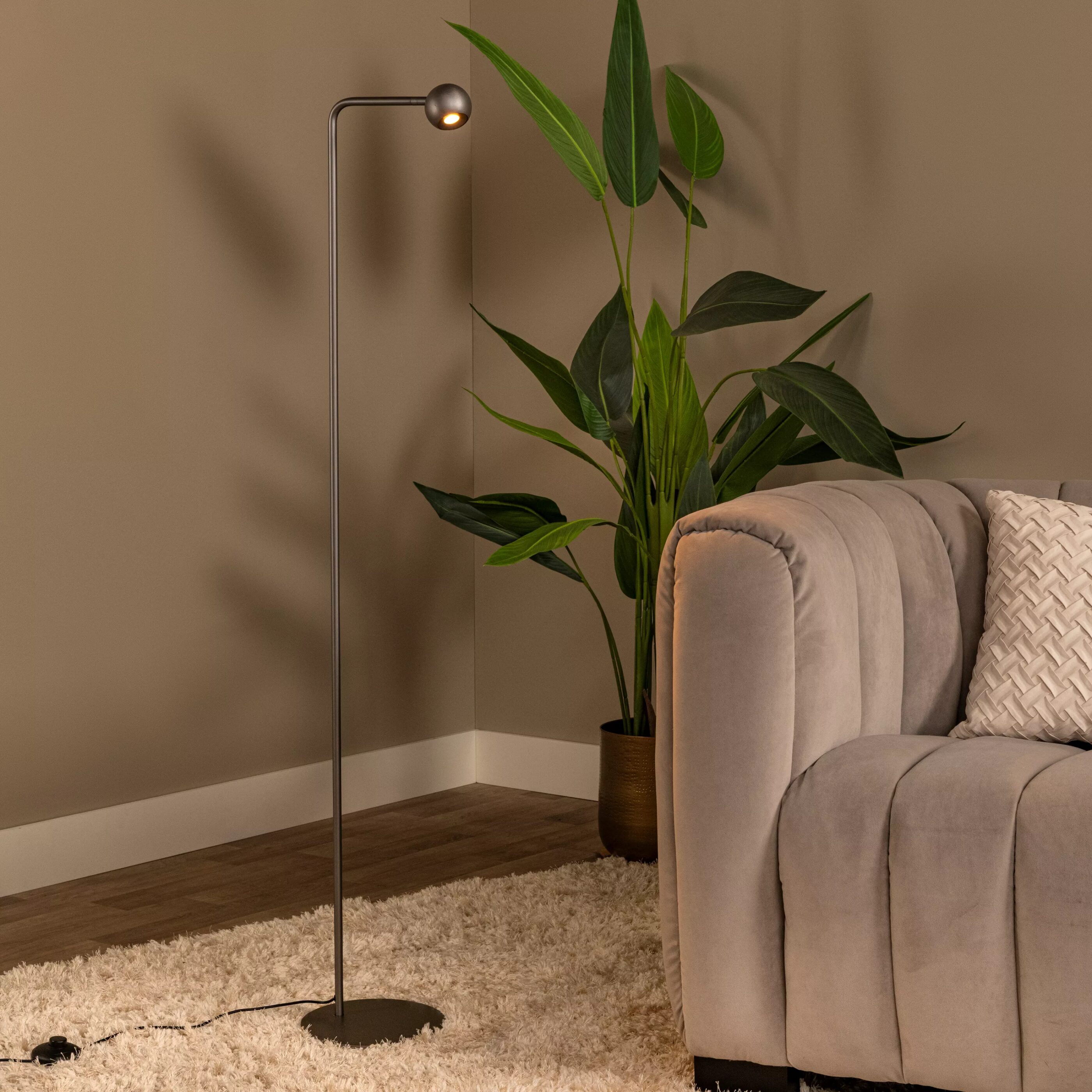 Montana Vloerlamp Led Dimb. - Grijs Ijzer Lucide 68700/05/15