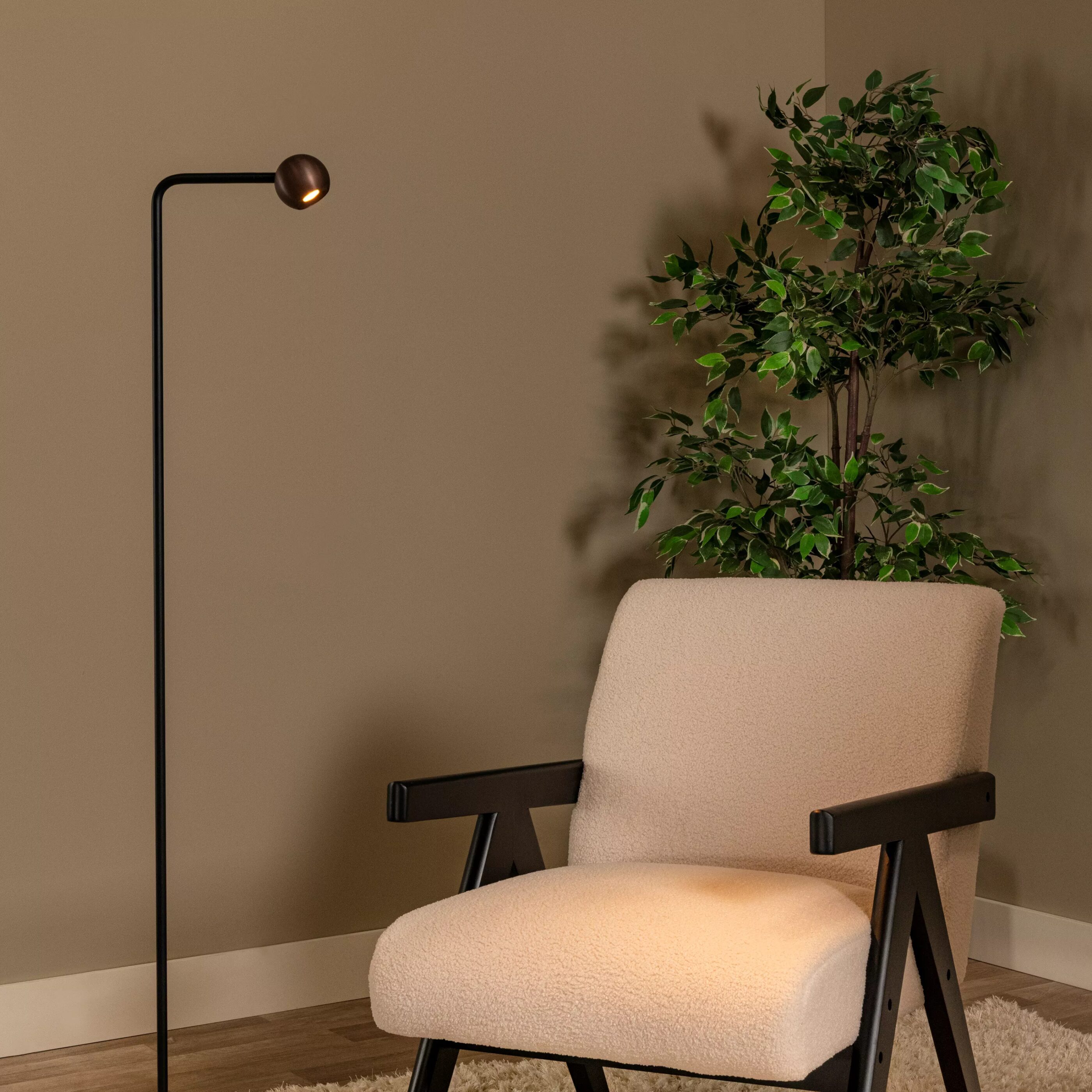 Montana Vloerlamp Led Dimb. - Koffie Lucide 68700/05/96