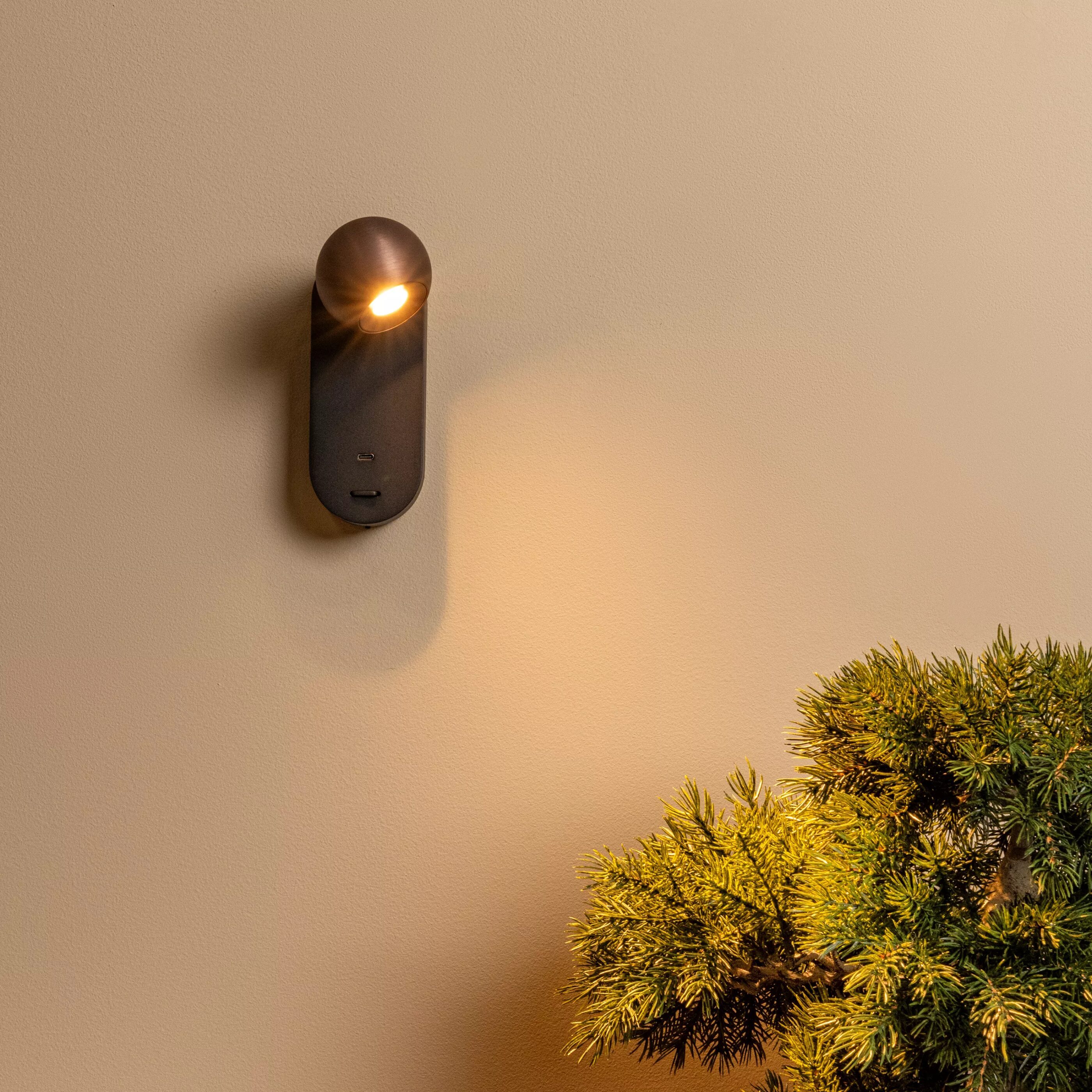 Montana Wandlamp Led Cct 1x6,3w 2700k/4000k - Koffie Lucide Wandlamp 68200/06/96