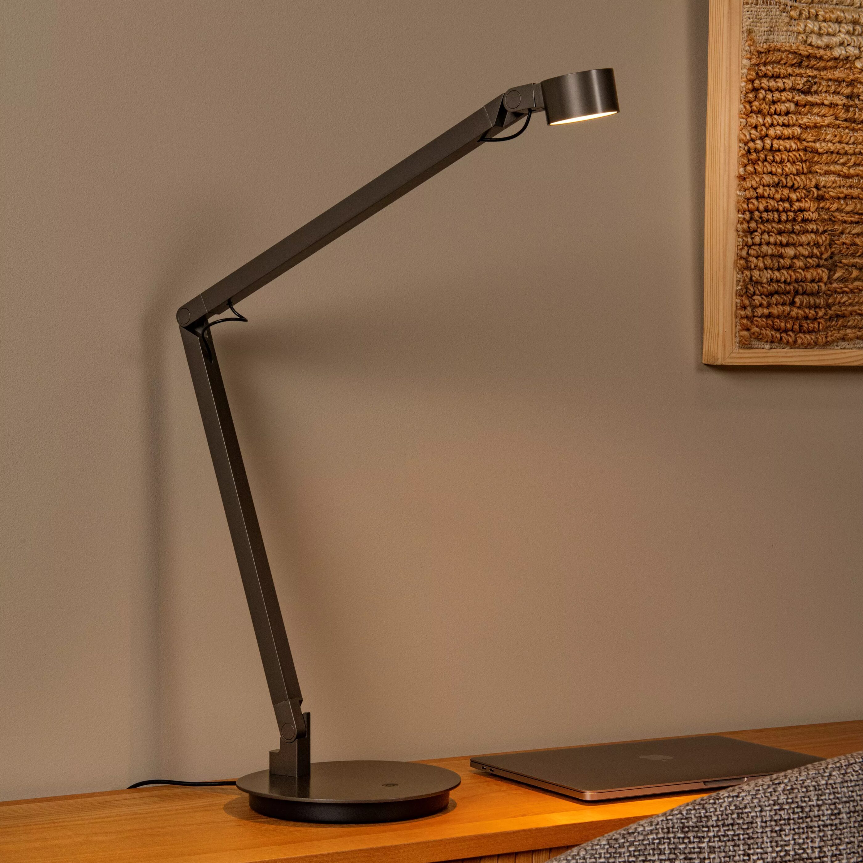 Ogden Bureaulamp Led 3 Stepdim - Grijs Ijzer Lucide Bureaulamp 56505/06/15