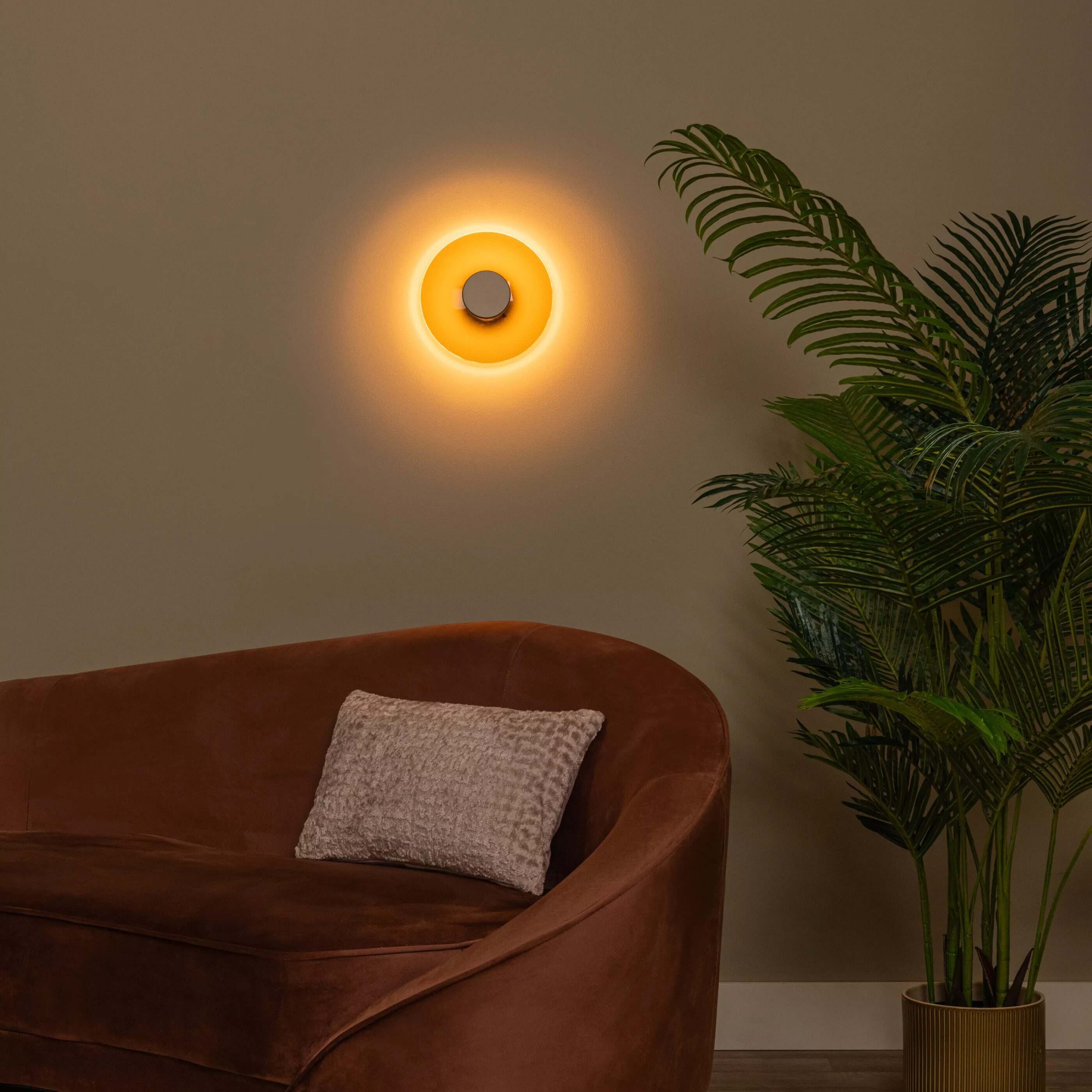Santiago Wandlamp Ø23 cm Led Dimb. Cct - Amber Lucide Wandlamp 23201/12/62