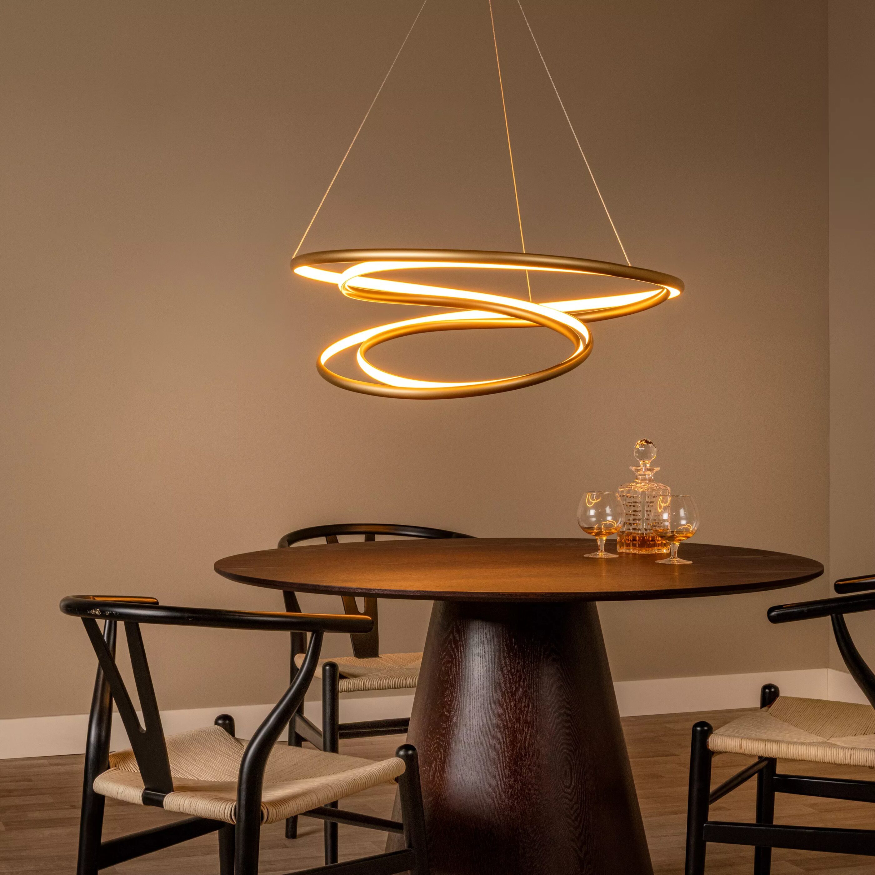 Sardana Hanglamp Ø80 cm Led Dimb. - Mat Goud / Messing Lucide Hanglamp 52400/74/02