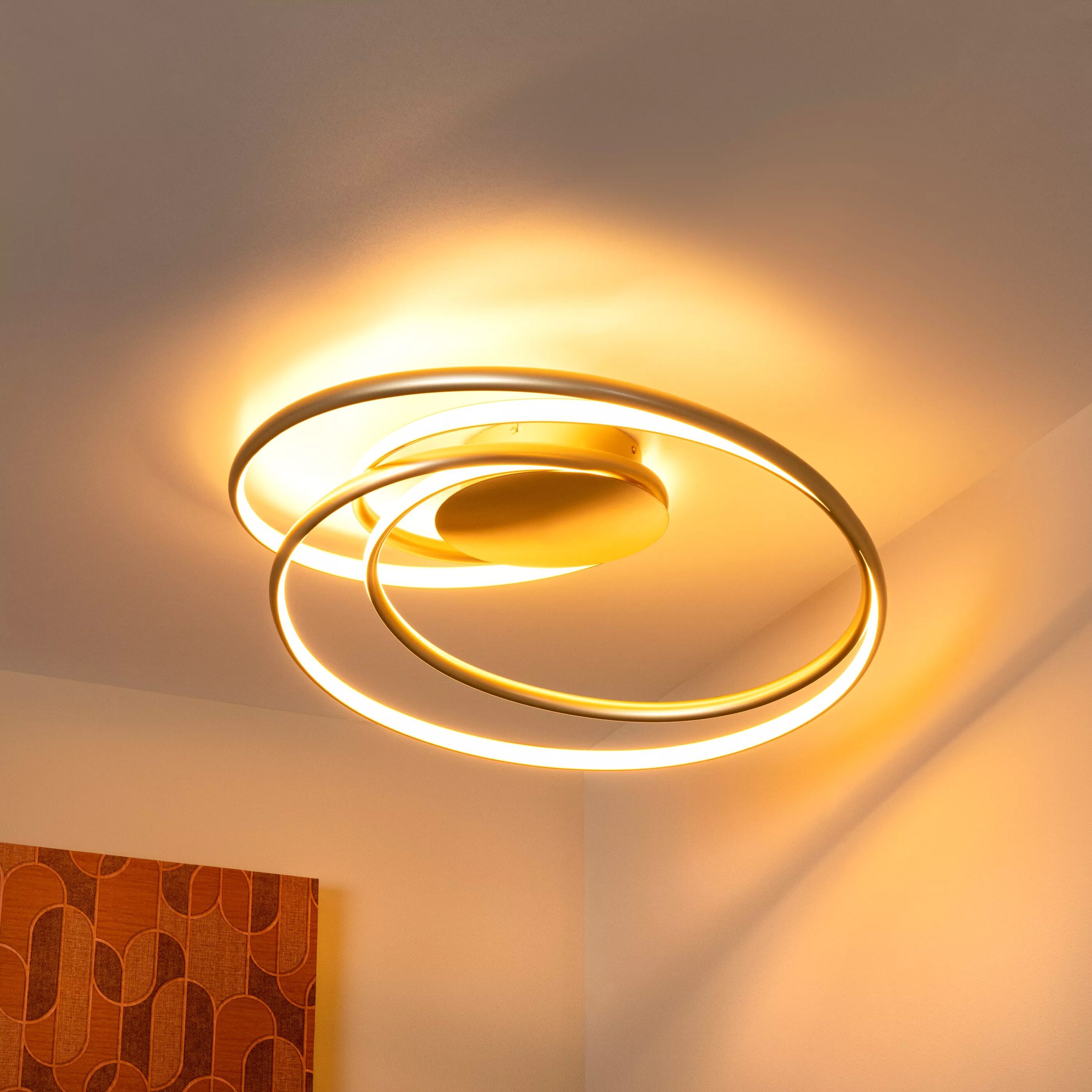 Sardana Plafonnière Led Dimb. - Mat Goud / Messing Lucide Plafondlamp 52100/54/02