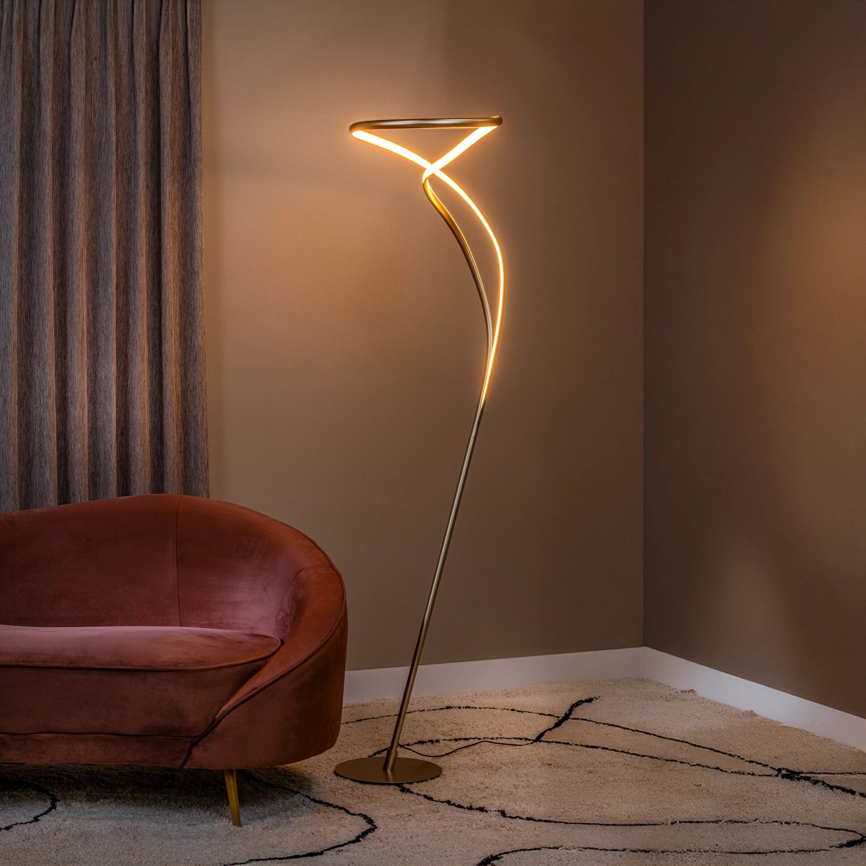 Sardana Vloerlamp Ø44 cm Led Dimb. - Mat Goud / Messing Lucide 52700/28/02