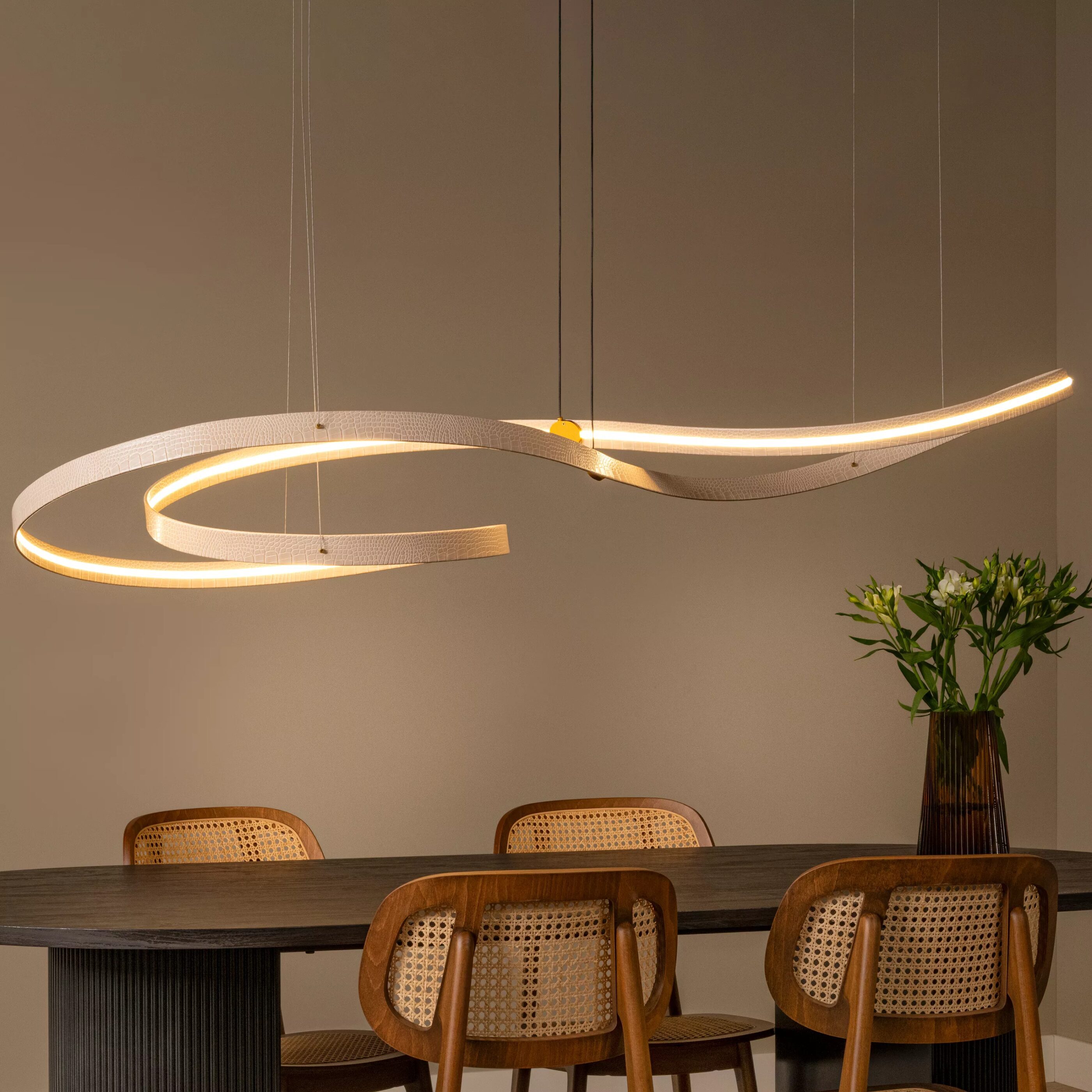 Slalom Hanglamp Led Dimb. Cct - Beige Lucide Hanglamp 13493/68/38