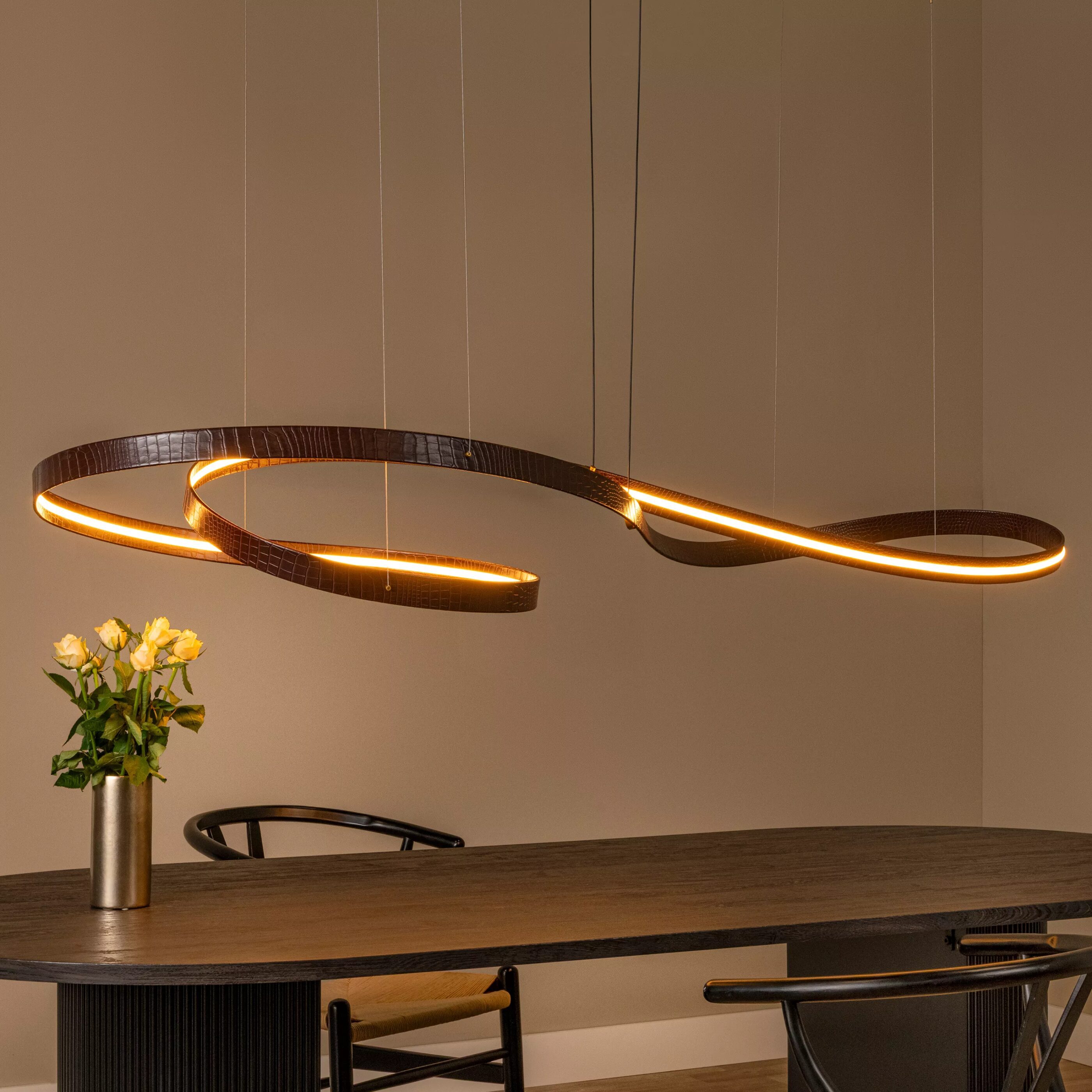 Slalom Hanglamp Led Dimb. Cct - Koffie Lucide Hanglamp 13493/68/96