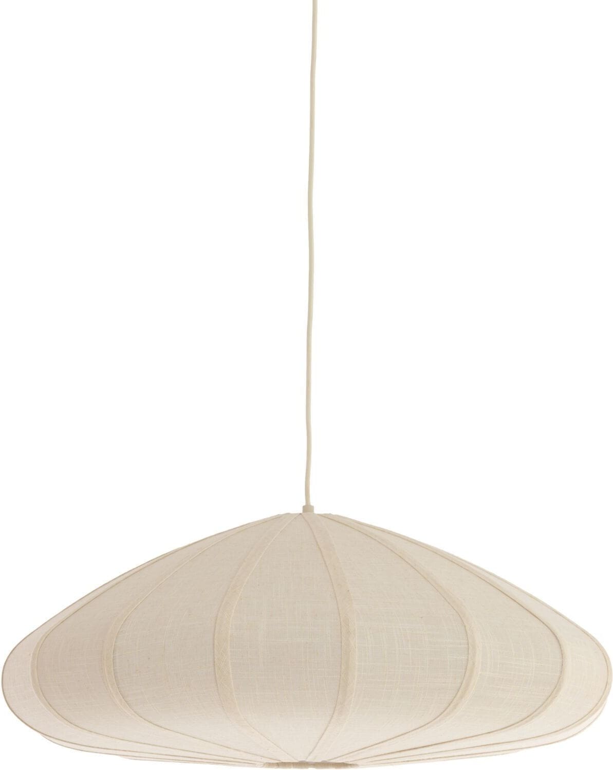 Pronto Wonen Hanglamp Cantilupo L wit linnen 1-lichts Wit Verlichting