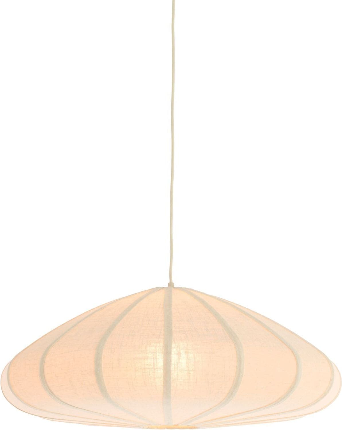 Pronto Wonen Hanglamp Cantilupo L wit linnen 1-lichts Wit Verlichting