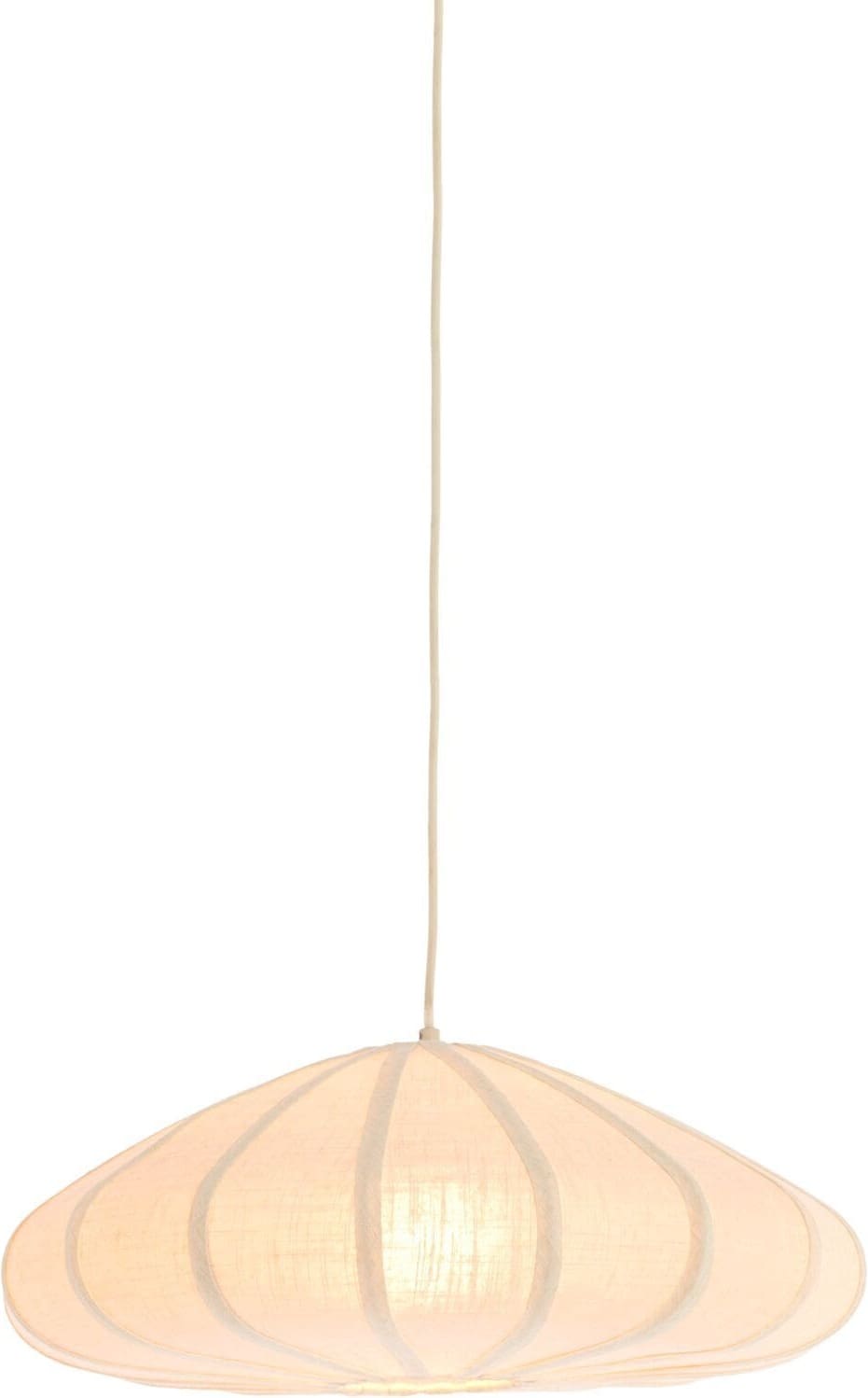 Pronto Wonen Hanglamp Cantilupo S wit linnen 1-lichts Wit Verlichting