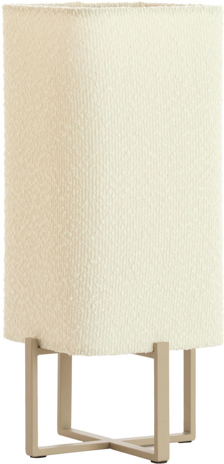 Pronto Wonen Tafellamp Focate taupe vierkant laag ecru 1-lichts Taupe Verlichting