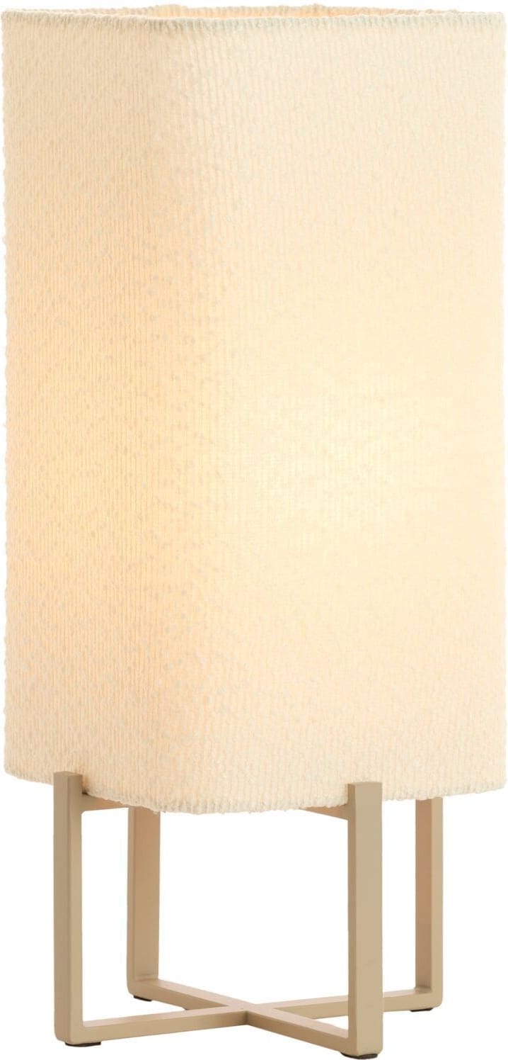 Pronto Wonen Tafellamp Focate taupe vierkant laag ecru 1-lichts Taupe Verlichting