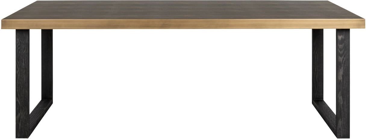 Richmond Interiors Eettafel Bloomville brass shagreen incl. glass top 230 Eettafel
