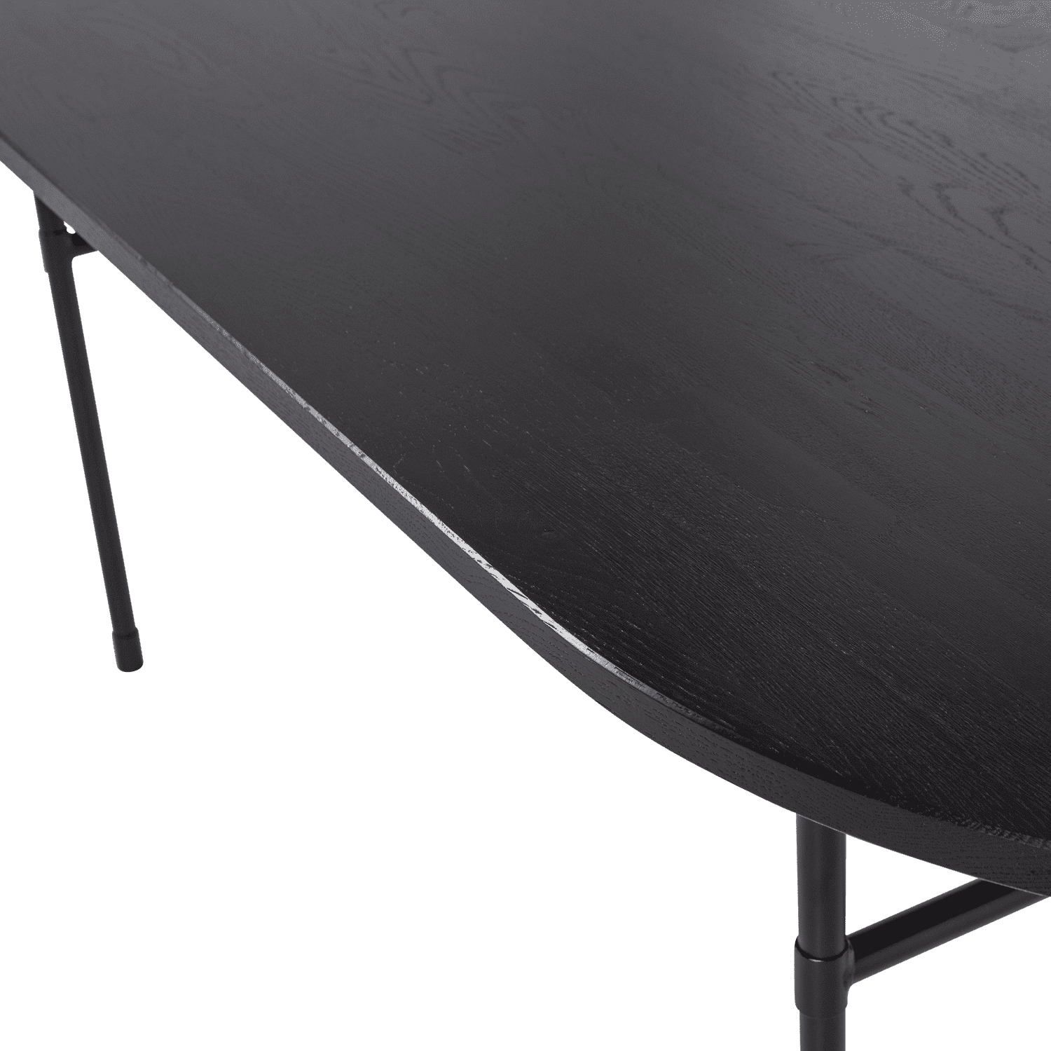 WOOOD Arthur eettafel ovaal met h-poot eiken zwart Zwart