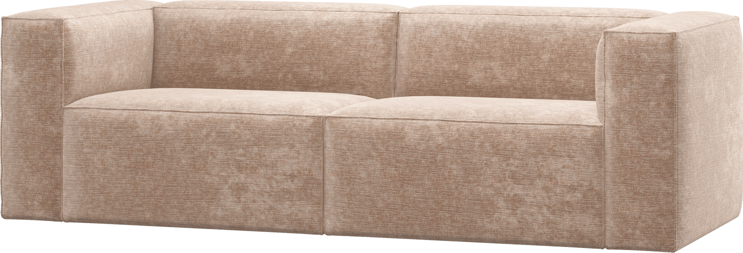WOOOD Bean 3,5-zitsbank chenille velvet naturel Naturel 3-zitsbank
