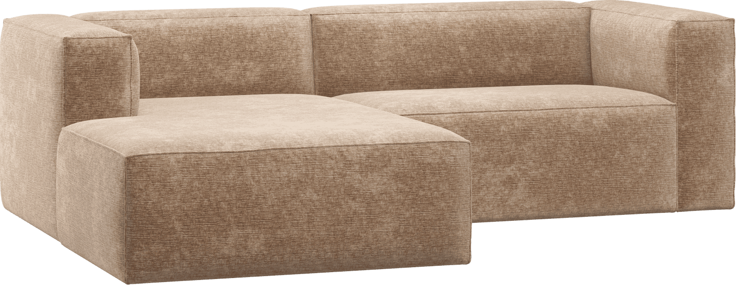WOOOD Bean chaise longue links chenille velvet perzikroze Perzikroze