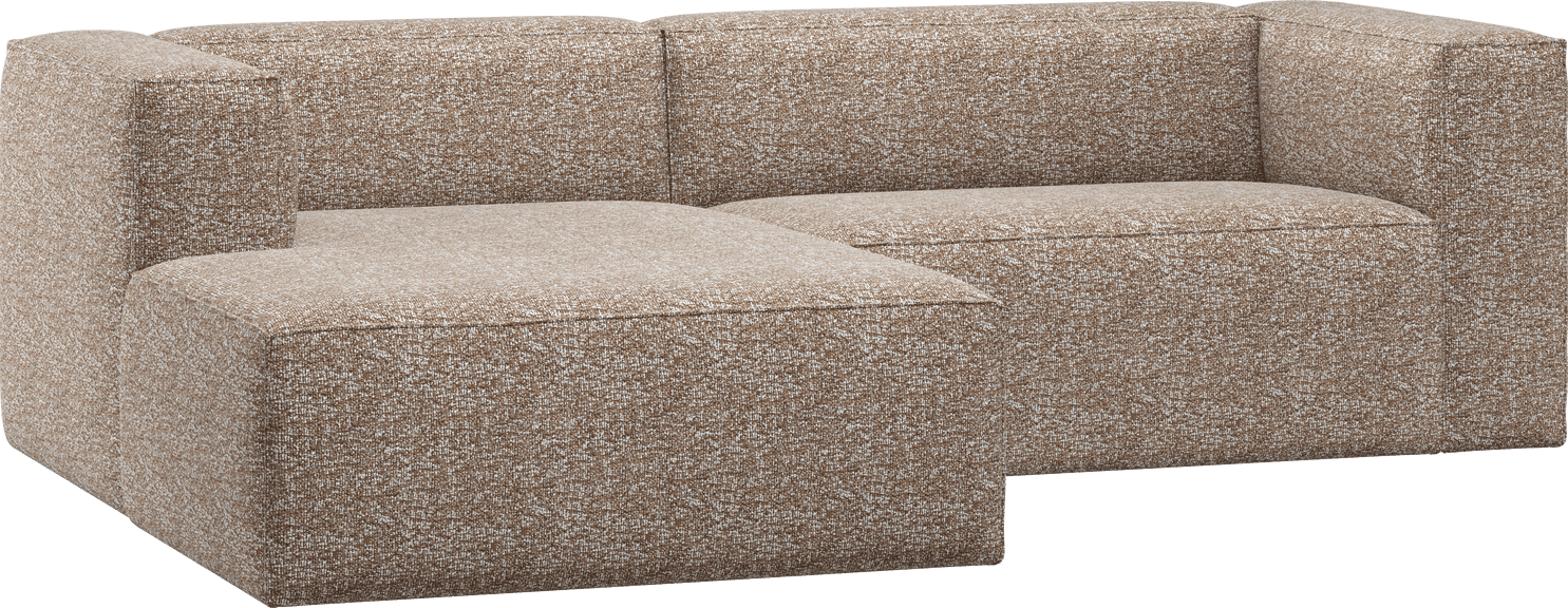 WOOOD Bean chaise longue links lichtbruin melange Lichtbruin melange