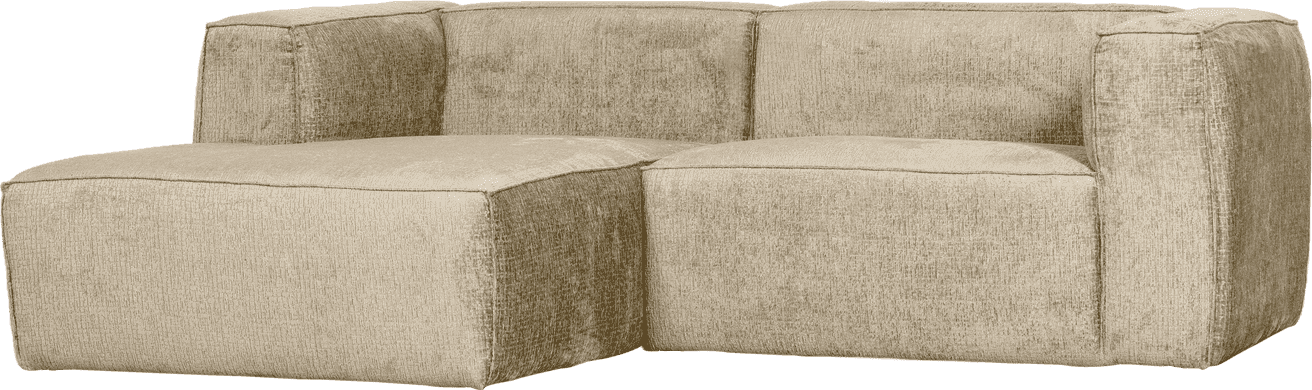 WOOOD Bean chaise longue links structure velvet buttermilk Bruin|Taupe