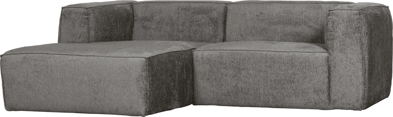 WOOOD Bean chaise longue links structure velvet cloud sky Antraciet