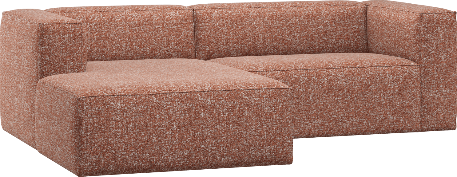 WOOOD Bean chaise longue links terra melange Cognac|Oranje|Bruin