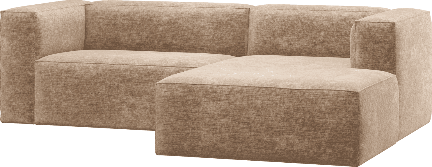 WOOOD Bean chaise longue rechts chenille velvet perzikroze Perzikroze