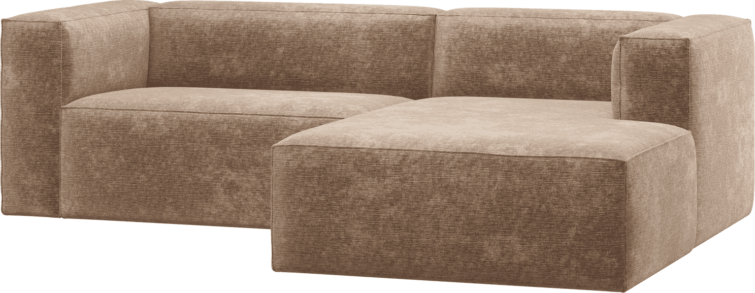 WOOOD Bean chaise longue rechts chenille velvet taupe Taupe