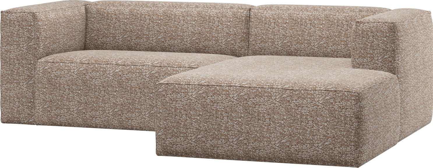 WOOOD Bean chaise longue rechts lichtbruin melange Lichtbruin melange