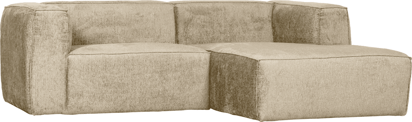 WOOOD Bean chaise longue rechts structure velvet buttermilk Bruin|Taupe