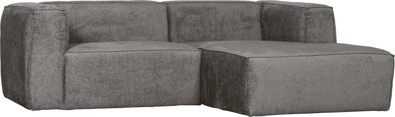 WOOOD Bean chaise longue rechts structure velvet cloud sky Antraciet
