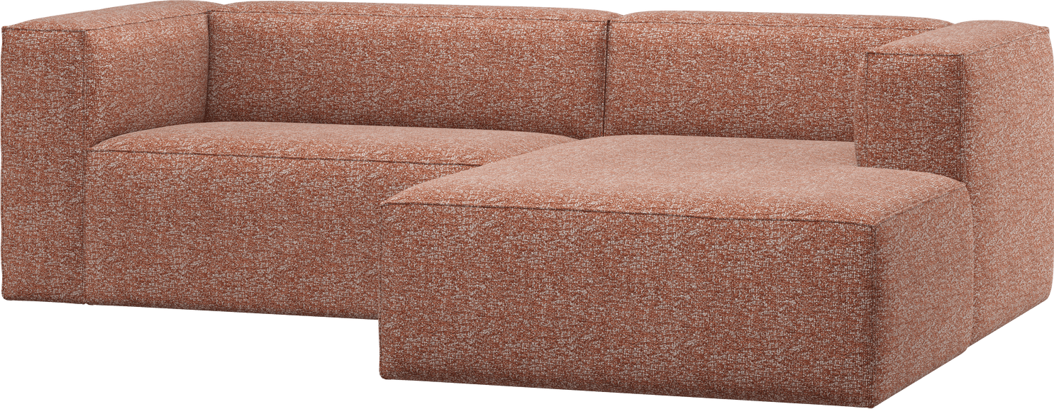 WOOOD Bean chaise longue rechts terra melange Cognac|Oranje|Bruin