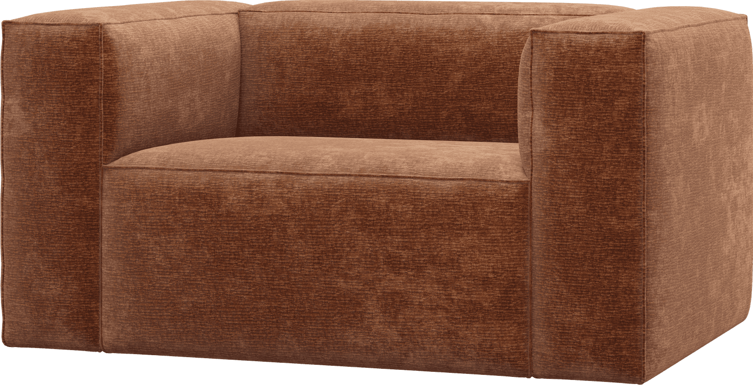 WOOOD Bean fauteuil chenille velvet terra Cognac|Oranje|Bruin Fauteuil