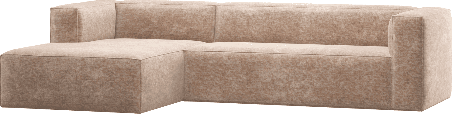 WOOOD Bean hoekbank links chenille velvet naturel Naturel Hoekbank