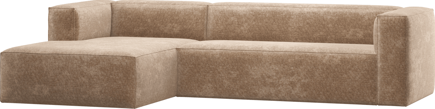 WOOOD Bean hoekbank links chenille velvet perzikroze Perzikroze Hoekbank