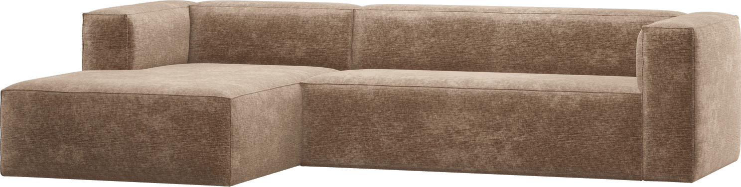 WOOOD Bean hoekbank links chenille velvet taupe Taupe Hoekbank