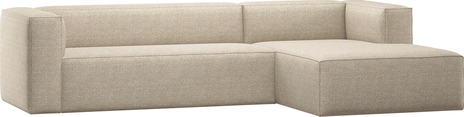 WOOOD Bean hoekbank rechts beige melange Beige Hoekbank